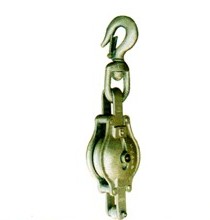 Single Steel Block with Swivel Hook, Hemp Rope